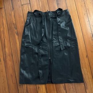 Bailey 44 Black Faux Leather Pencil Skirt